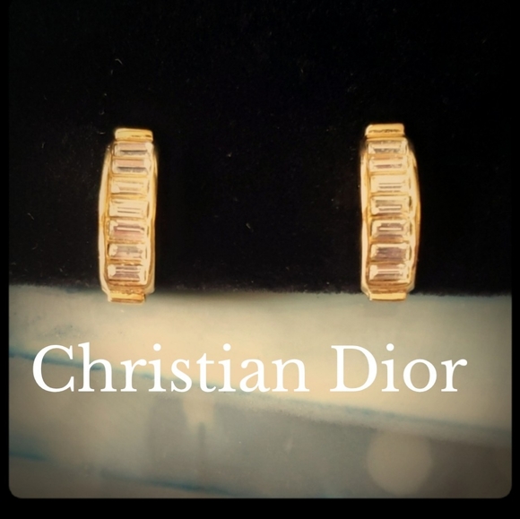 Christian Dior Gold Tone Clip on Earrings - Picture 1 of 5